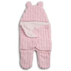 SW118-P: Pink Bubble Sherpa Swaddle Wrap